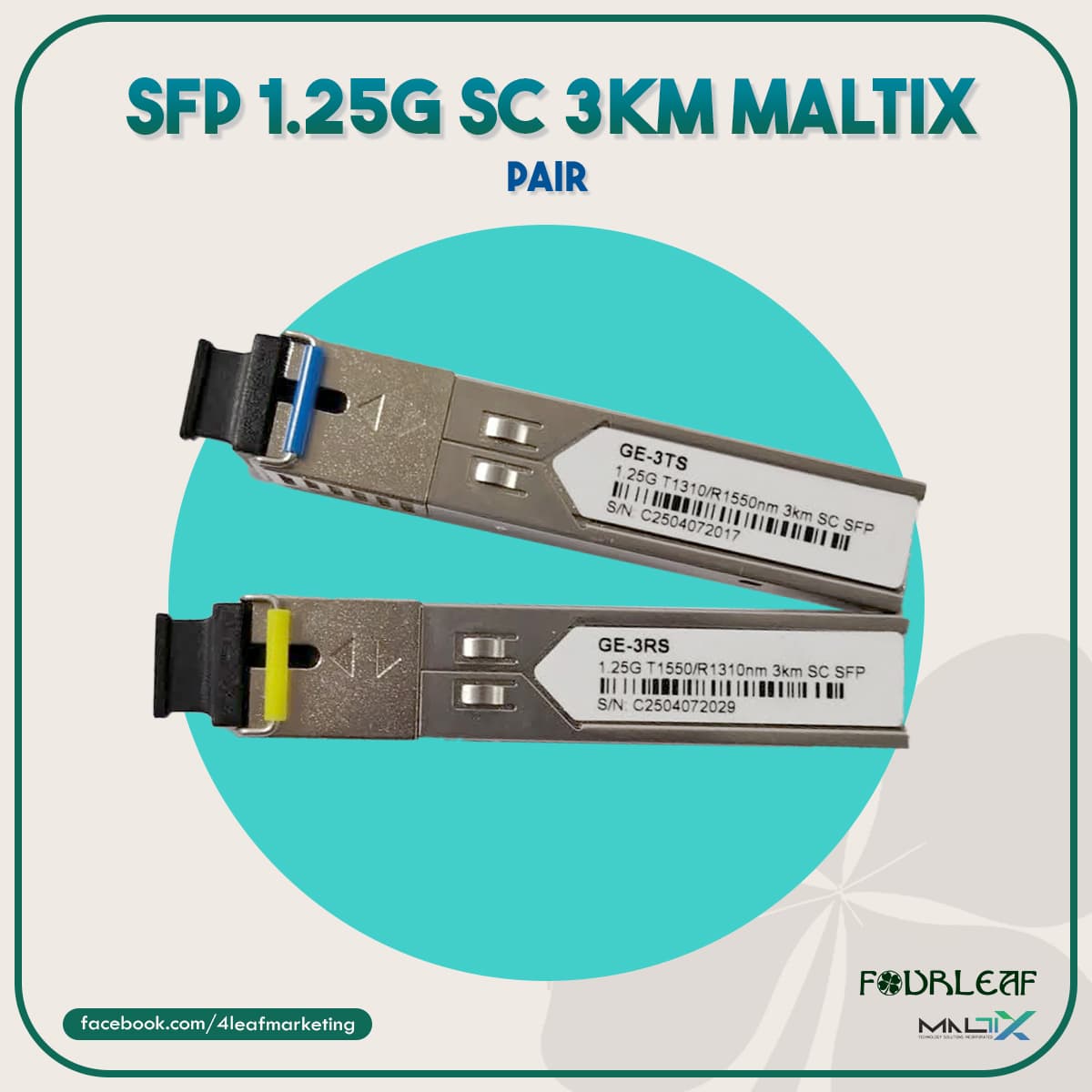 SFP 1.25G SC 3KM MALTIX (PAIR)