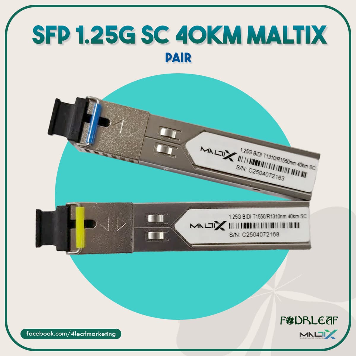 SFP 1.25G SC 40KM MALTIX (PAIR)
