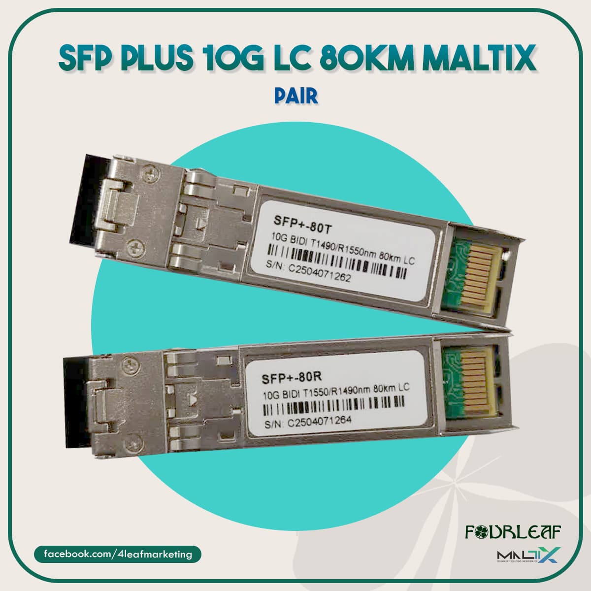 SFP PLUS 10G LC 80KM MALTIX (PAIR)