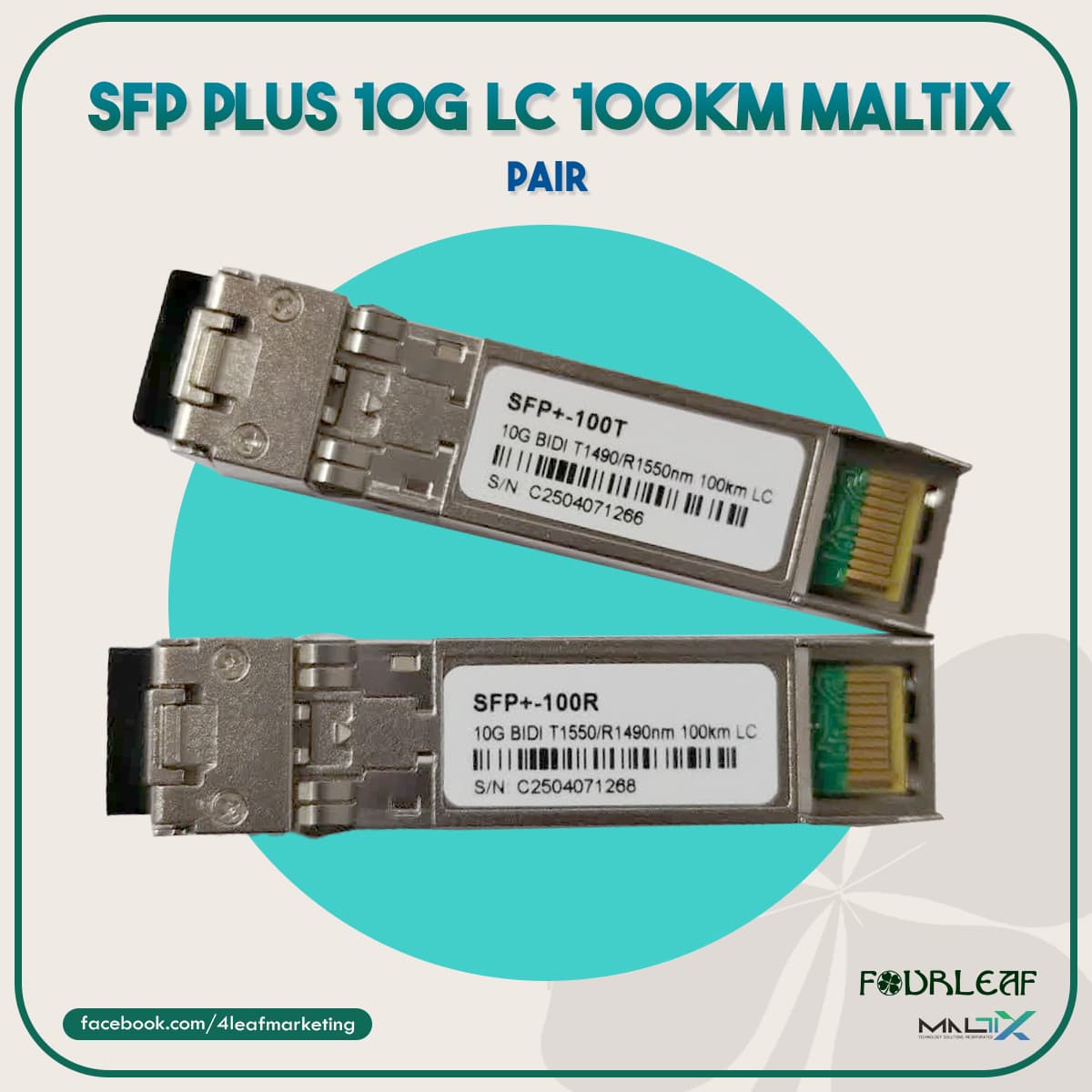 SFP PLUS 10G LC 100KM MALTIX (PAIR)