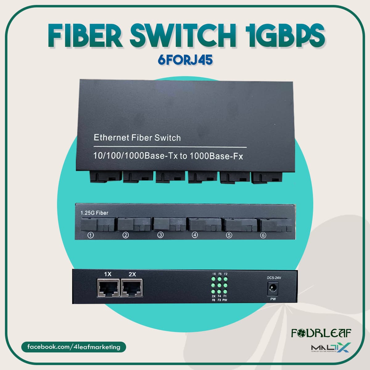Fiber Switch 1Gbps 6FORJ45